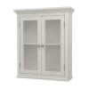 Elegant Home Fashions Madison Avenue Collection Shelved Wall Cabinet with Glass-Paneled Doors, White