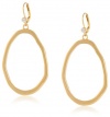 T Tahari Essentials Abstract Open Oval Gold Colored Drop Earrings