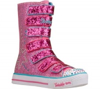 Skechers Girls' Twinkle Toes Shuffles Rising Star,Pink/Blue,US 1 M