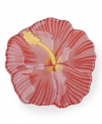 Feel like you're on holiday with the big, tropical blooms of Hibiscus dessert plates by Clay Art. A fanciful flower shape and rosy pink hue makes special treats look extra irresistible. (Clearance)