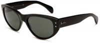 Ray-Ban RB4152 Vagabond Cateye Sunglasses 53 mm, Non-Polarized, Black/Green