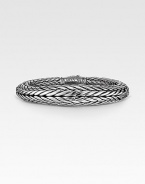 Sleek and stunning wristwear is handwoven in polished sterling silver. Pairs ideally with a suit or a tee. Signature dual-locking clasp About 8½ long Made in USA