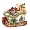 Spode Christmas Tree Santa in Sleigh Cookie Jar, 12.5-Inch