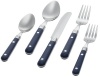 Ginkgo Le Prix 20-Piece Stainless Steel Flatware Set, Bright Blue, Service for 4