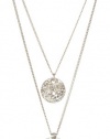 Kenneth Cole New York Two-Row Worn Hammered Circle Pendant Necklace , 19