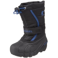 Sorel Flurry TP 1810 - Winter Boot (Toddler/Little Kid/Big Kid),Black/Bright Blue,7 M US Toddler