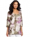 XCVI Women's Harbor Tunic Top, Petina Thyme, X-Small