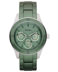 Make your style one-of-a-kind with this feminine take on the classic boyfriend watch. The Stella by Fossil features minty color for fresh fashion.