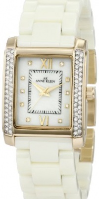 Anne Klein Women's 10/9922IMIV Swarovski Crystal Accented Gold-Tone Ivory Ceramic Bracelet Watch