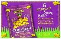 Annie's Homegrown Cheddar Bunnies Baked Crackers, 1-Ounce Snack Packs in 6-Count Boxes (Pack of 6)