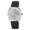 Armitron Men's 201927SVBK Silver-Tone Dress with Black Leather Strap Watch