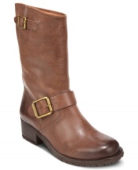 Sturdy and stylish. Lucky Brand's Aaid booties feature buckle detail across the vamp and back of the shaft.