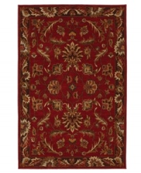 Boasting grand-scale style rich with meticulous details, the Knightsen area rug from Karastan interprets timeless designs in a bold palette of reds, browns and creams. Woven from lush nylon that delivers softness underfoot and superb resistance to everyday wear.