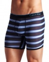 Calvin Klein Men's Ck One Microfiber Fashion Boxer Brief, Gradient Stripe/Soft Aqua, Large