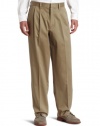 Dockers Men's Signature Khaki D4 Relaxed Fit Pleated Pant, Dark Khaki, 42x32