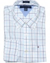 Tommy Hilfiger Men Classic fit Long Sleeve Plaid Shirt (S, White/light blue/navy)