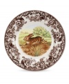 Bring the classic style of the English countryside to your table with Woodland dinnerware. These traditionally patterned dinner plates feature the majestic rabbit framed by Spode's distinctive British Flowers border from 1828.