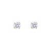 14K Yellow Gold 4mm Round CZ Solitaire Basket Stud Earrings with Screw-back