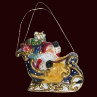 Kurt Adler Polonaise Santa in Sleigh Ornament