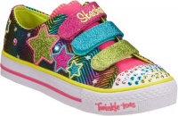 Skechers Infant/Toddler Girls' Twinkle Toes Shuffles Triple Up,Multi,US 9.5 M