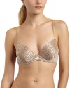 Calvin Klein Women's Seductive Comfort Etched Animal Contour Bra,Dune,36B