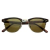 Vintage Half Frame Clubmaster Wayfarers Style Classic Optical RX Sunglasses (Tortoise Gold)