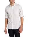 Calvin Klein Sportswear Men's Utilitarian Long Sleeve Rollup Fine Plaid Poplin Woven