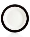 Timeless and ultra-versatile Classic Band combines clean lines in black and white. From Martha Stewart Collection, this simple dinner plate lets you embrace a less-is-more look every day or you can mix and match with the fresh and floral Hudson pattern, also from Martha Stewart Collection.