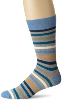 Pact Men's All Over Blue Stripe Crew Sock