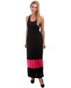 G2 Fashion Square Solid Color Block Racerback Maxi Dress(DRS-MAX,PNK-L)