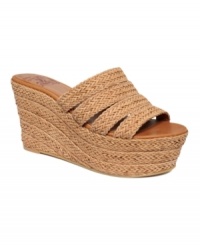 A chunky summer classic. The Havana wedges by Lucky Brand are sky high yet still down to earth with their jute-like weave.