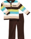 Carter's Boys Size 3-24 Months ''Little Man'' Striped Microfleece Pant Set