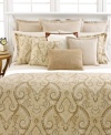 A deep paisley print in soothing neutrals creates an alluring design upon this Desert Spa comforter from Lauren Ralph Lauren.