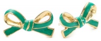 Kate Spade New York Skinny mini Green Bow Stud Earrings