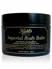 A luxurious, reparative blend of Sea Buckthorn Berry Oil and deeply hydrating nut butters to halt the effects of dryness and harsh environmental effects on skin. With Honey and Fruit Glycolic Acids to accelerate surface cell turnover, our rich balm immediately delivers a renewed smoothness and youthful radiance to extra-dry, lackluster skin. 8.4 oz. 