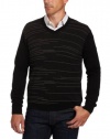 Perry Ellis Men's Stripe V-Neck Sweater