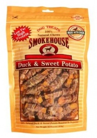 Smokehouse 100-Percent Natural Duck and Sweet Potato Dog Treats, 16-Ounce