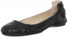 Calvin Klein Women's Priya Classic Python Ballet Flat,Black,5.5 M US