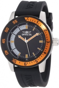 Invicta Men's 12848 Specialty Black Dial Watch with Orange/Black Bezel