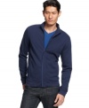 Be a style stand out with this dressy full zip knit slim fit jacket by Alfani RED.