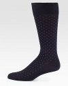 A subtle print pattern adorns this wardrobe staple knitted from a superior cotton-blend for extended wear and comfort.Mid-calf heightCotton/nylon/rayon/rubberMachine washImported