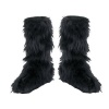 Girls Black Furry Boot Covers (As Shown;One Size)