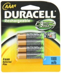 Duracell Rechargeable AAA Batteries, 4 Count (Pack of 2) (Packaging May Vary)