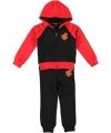 Rocawear Bold Raglan 2-Piece Sweatsuit (Sizes 4 - 6X) - black/red, 5