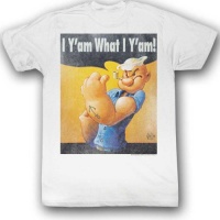 Popeye - Mens Guess What T-Shirt in White, Size: X-Large, Color: White