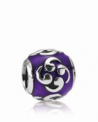 A balanced sterling silver design and translucent enamel lend an ethereal quality to this PANDORA charm.