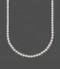 Perfectly glamorous style in versatile pearls. Necklace by Belle de Mer features A+ Akoya cultured pearls (7-7-1/2 mm) set in 14k gold. Approximate length: 22 inches.