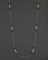 Black onyx and pearls shine on this sterling silver necklace from Konstantino.