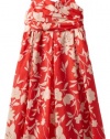 Bonnie Jean Girls 7-16 Coral Floral Print Dress, Coral, 10