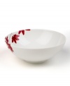 Sprinkle your table with vibrant red flowers with the light and breezy Pure Red cereal bowl from Mikasa. The classic shape makes this dinnerware and dishes collection ideal for everyday use while the airy, organic design also makes a festive dinner party set.